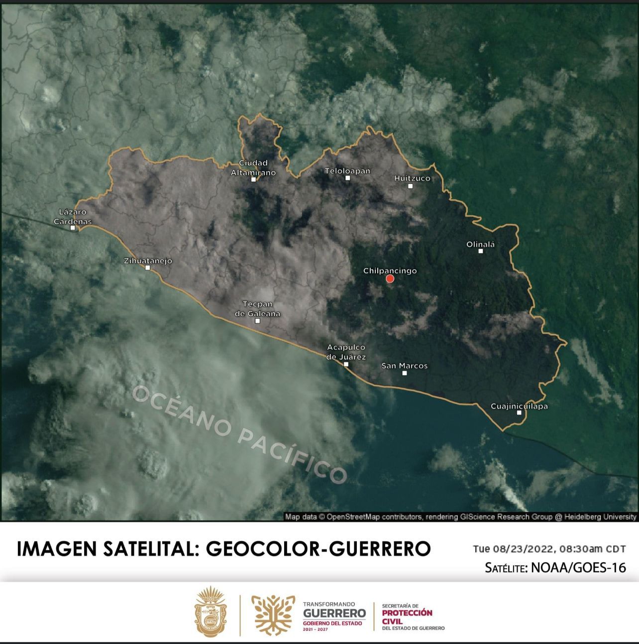 Sistemas meteorológicos que afectan Guerrero 