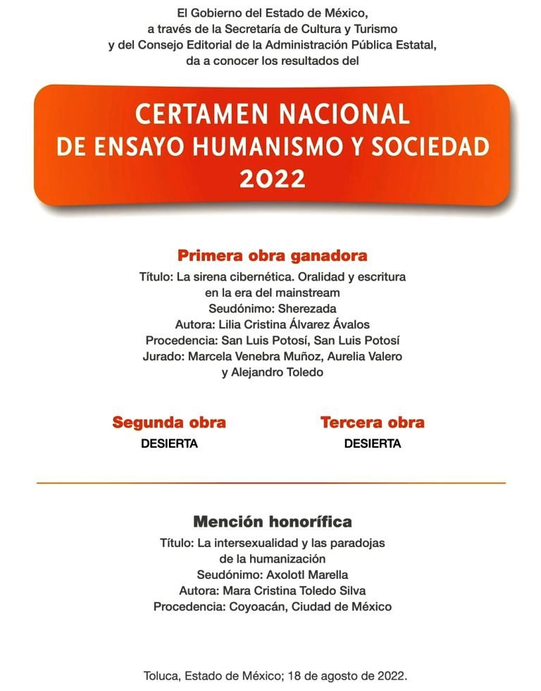 El CEAPE presenta los resultados del Primer Certamen Nacional de Ensayo Humanismo y Sociedad 2022
