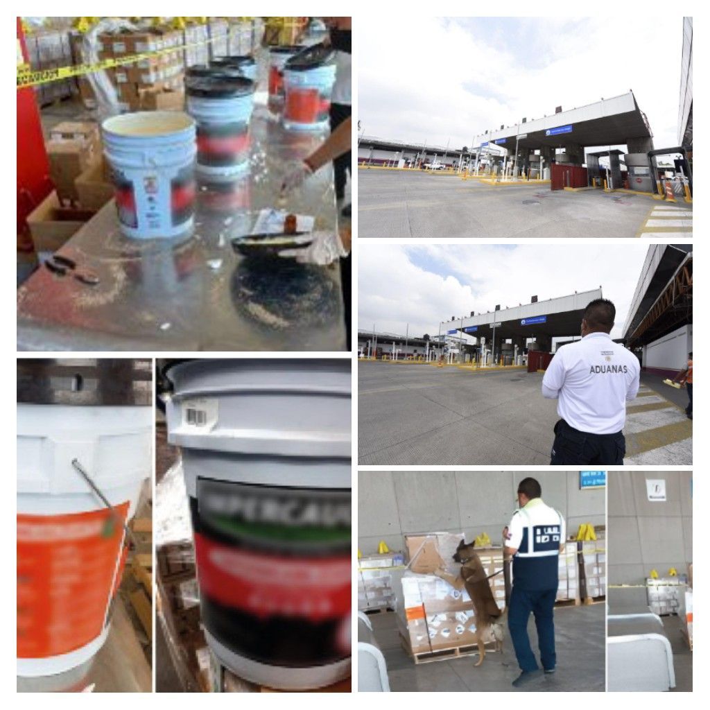 Aduanas de México asegura alrededor de media tonelada de metanfetamina en el AICM
