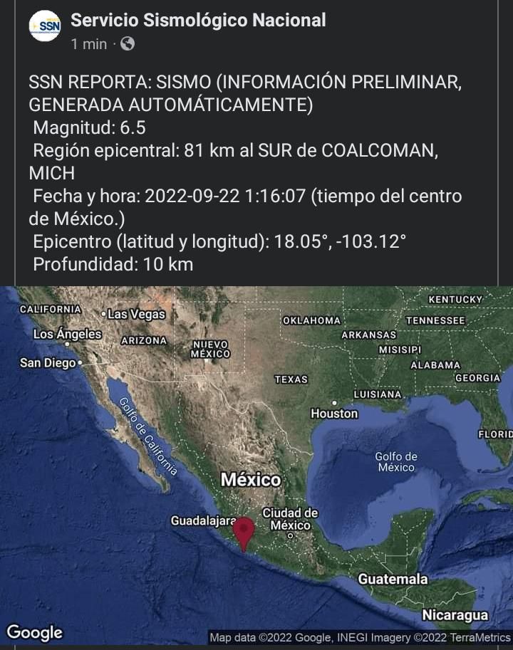 La alcaldesa Texcocana atenta con el sismo de 6.5 