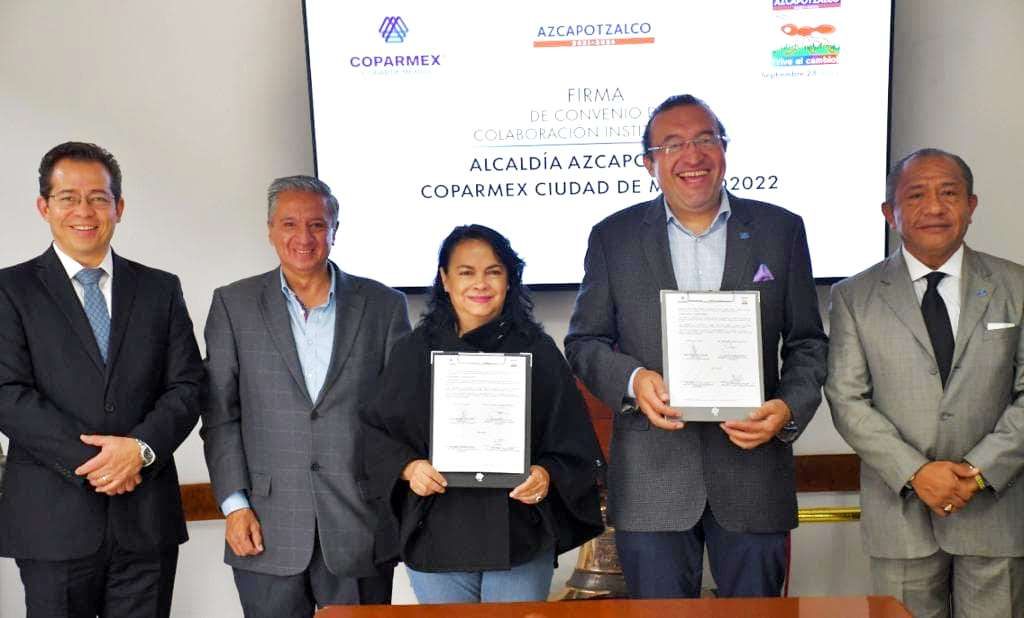 Firman convenio Alcaldía Azcapotzalco y Coparmex Ciudad de México