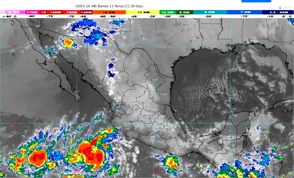 Se pronostican lluvias puntuales y fuertes en zonas del occidente y sureste de México