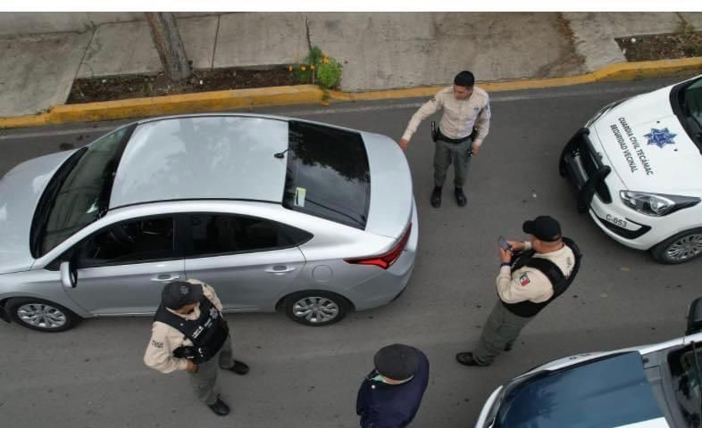 Drones de la Guardia Civil localizan auto robado en Tecámac