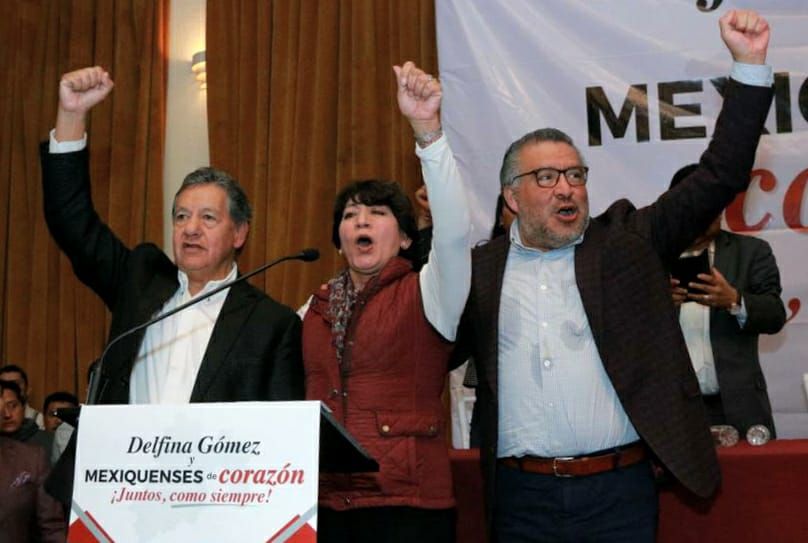 Morena  y sus líderes van con Delfina Gómez Álvarez rumbo al 2023