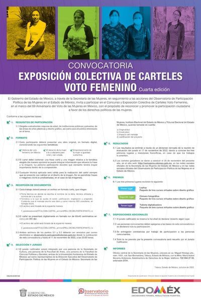 Convoca GEM a Concurso ’Exposición Colectiva de Carteles Voto Femenino’