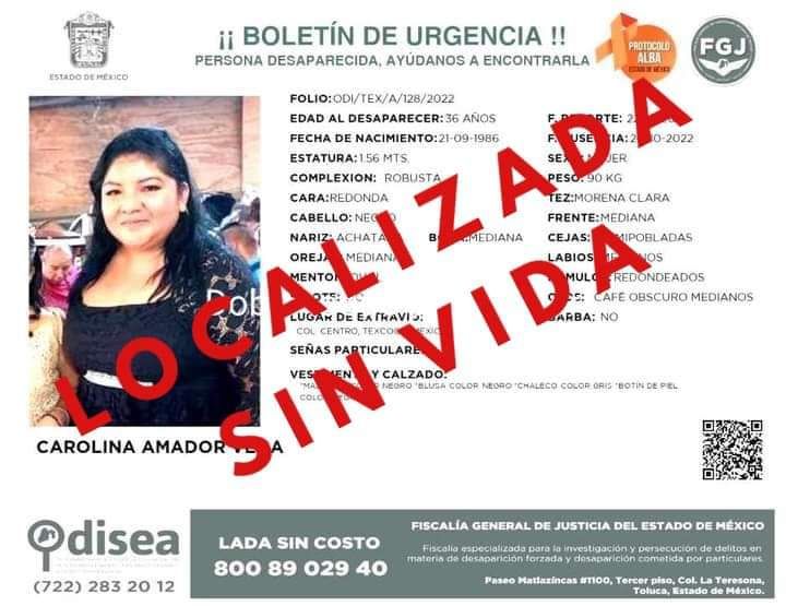 Localizan a Mujer desaperecida y sin vida embolsada en Texcoco 