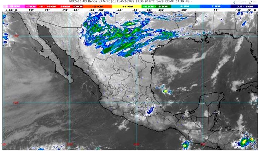 Pronóstico de lluvias fuertes a puntuales muy fuertes y probabilidad de torbellinos en Coahuila, Nuevo León y Tamaulipas