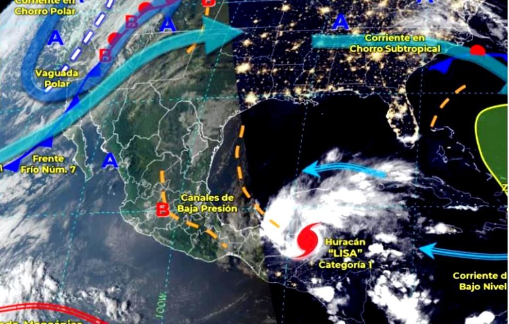 El ciclón tropical ’Lisa’ ocasionará lluvias puntuales e intensas
