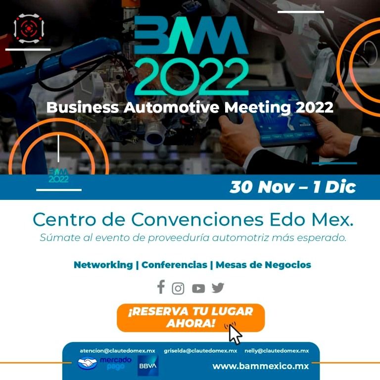 El GEM y Clúster Automotriz anuncian la relación del Business Automotive Meeting 2022 en el Edoméx 
