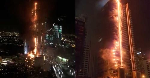 Se incendió un rascacielos en el centro de Dubái