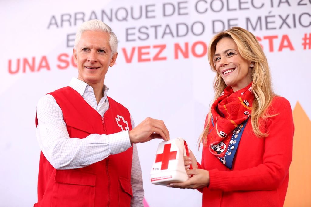 Ponen en marcha Alfredo del Mazo y Fernanda Castillo la colecta anual de La Cruz Roja en el Edoméx