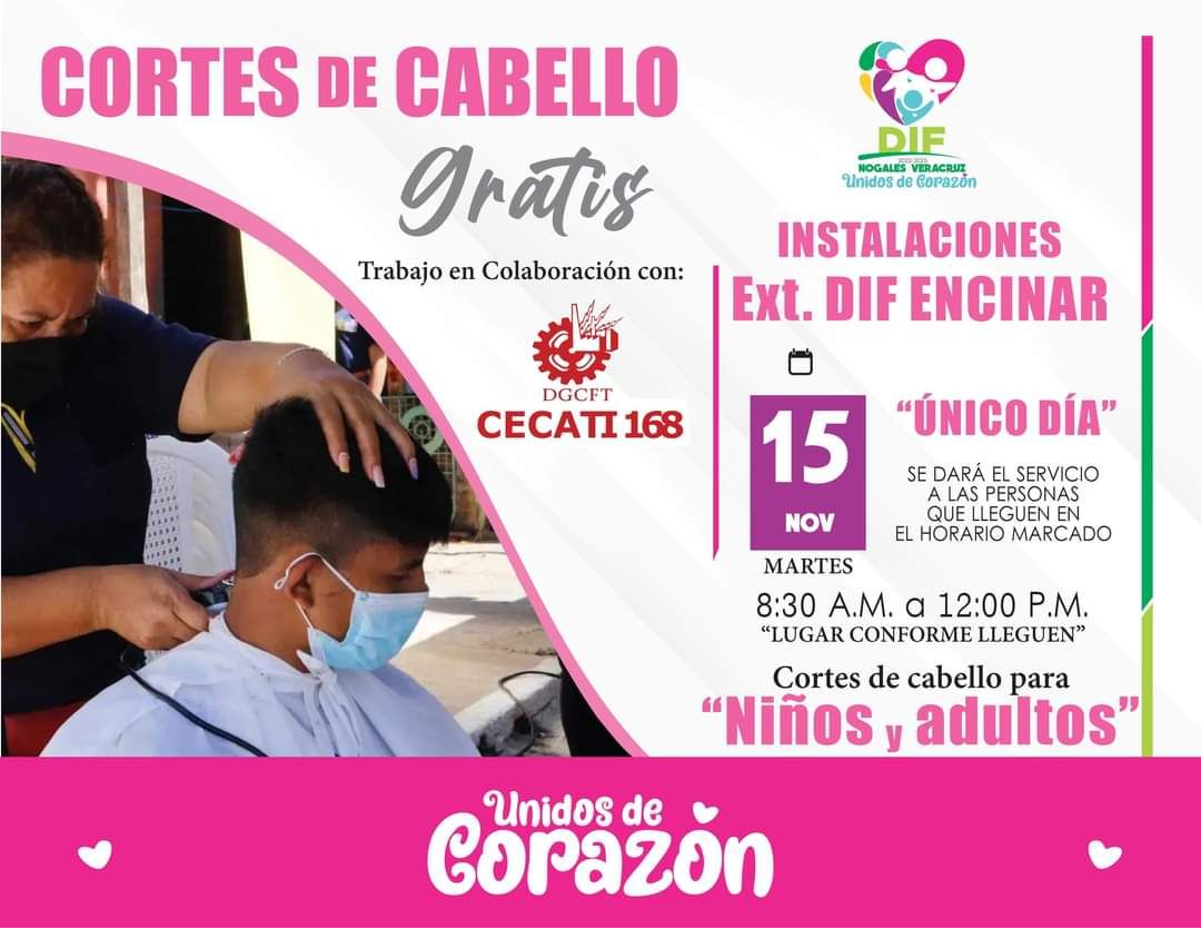 Hoy en Nogales Veracruz, cortes de cabello, gratuitos