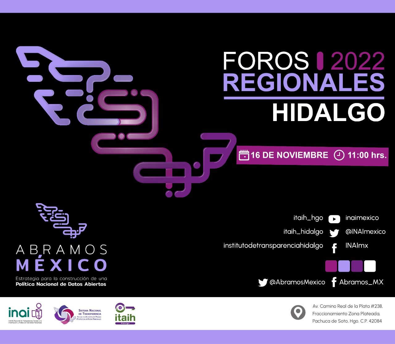 Hidalgo será sede de los Foros Regionales 2022 "Abramos México"