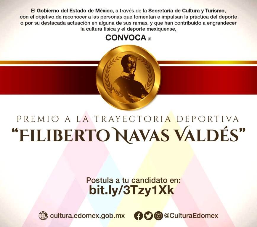 La Secretaría de Cultura y Turismo convoca al primer Premio a La  Trayectoria Deportiva Filiberto Navas Valdés
