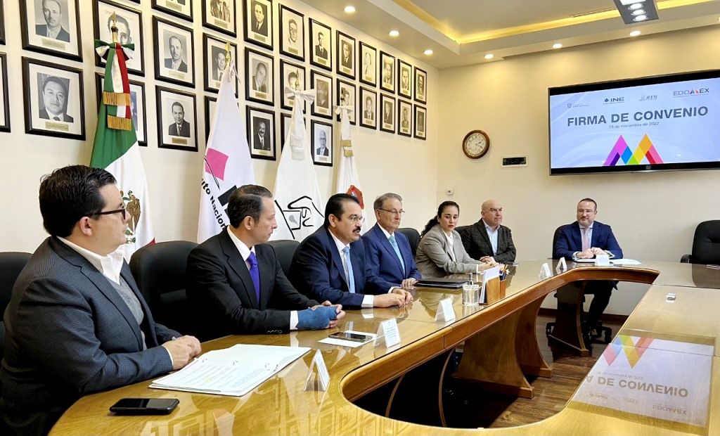 Firman convenio de coordinación INE, IEEM y Secretarías General de Gobierno y Educación, de cara a las Elecciones de 2023 en el Edoméx