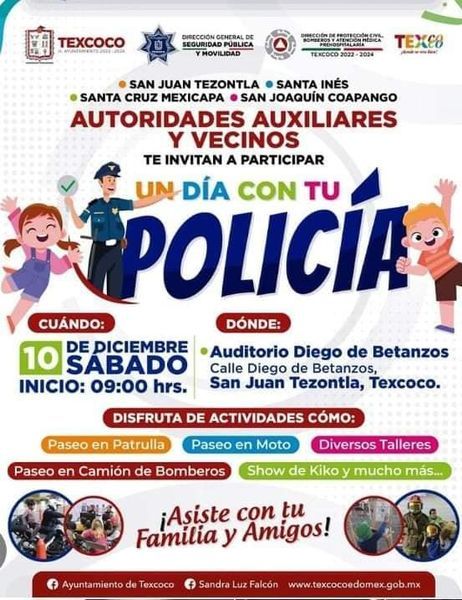El Operativo ’Un Día con tu Policía’, llega a las comunidades de Texcoco 