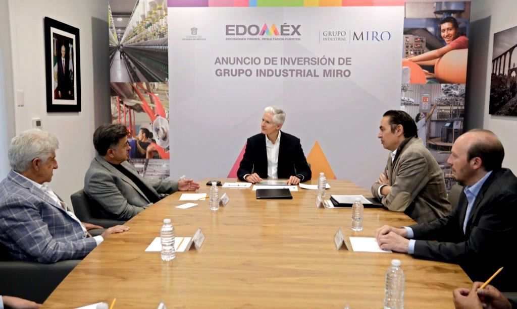 Alfredo del Mazo indica que el Grupo Industrial Miro refrenda su confianza en el Edoméx con un proyecto de inversión por 186 mdp
