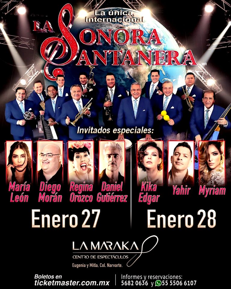 Se presenta La Sonora Santanera con grandes artistas el 27 y 28 de enero en La Maraka
