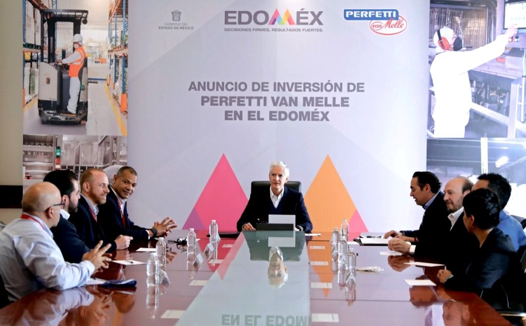 Alfredo del Mazo anuncia la expansión en el Edoméx de la empresa Perfetti Van Melle, con la inversión de 40 millones de euros en su planta de Toluca