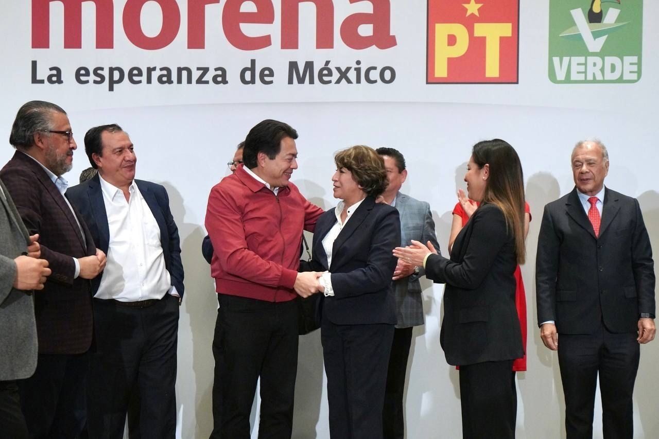 MORENA, PT y PVEM formalizan alianza en el Edomex con Delfina Gómez
 