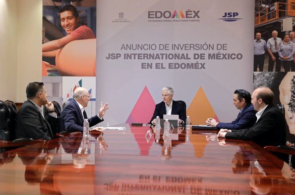Presenta Alfredo Del Mazo Proyecto de Expansión que JSP International Realizará en su Planta de Toluca