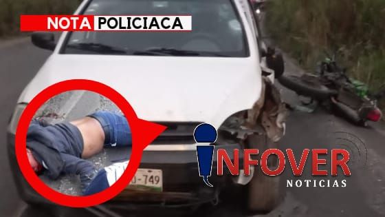 Impacta camioneta a motorista sobre la carretera a Omealca