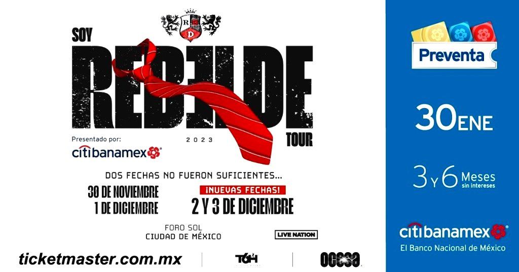 RBD aumenta su gira con nuevas fechas en México