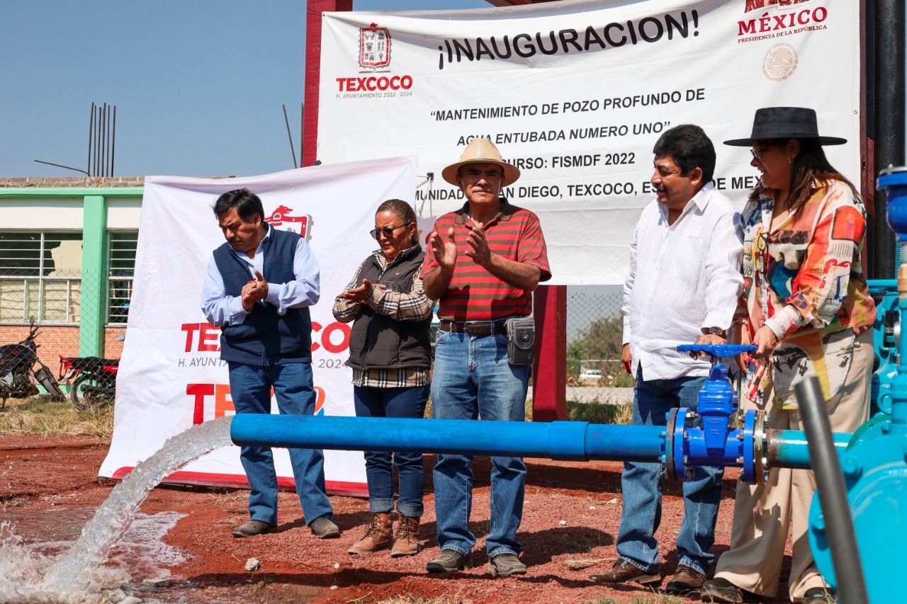 Rehabilitan pozo de agua en la comunidad de San Diego en Texcoco 