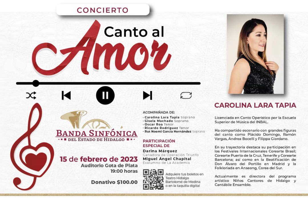 Presenta Cecultah programa del concierto ’Canto al amor’