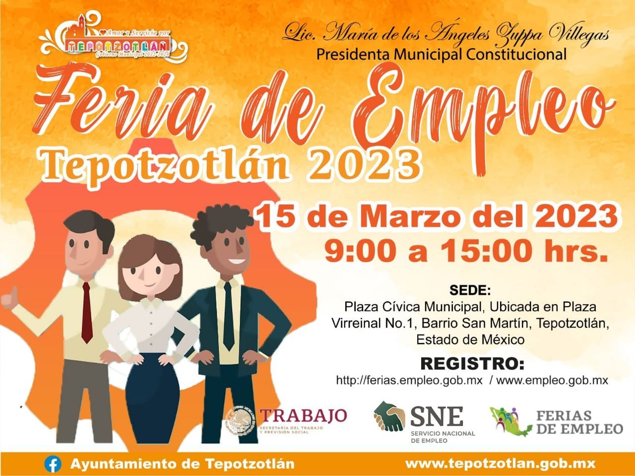 Gobierno municipal de Tepotzotlán próximamente realizará la ’Feria del Empleo 2023’
