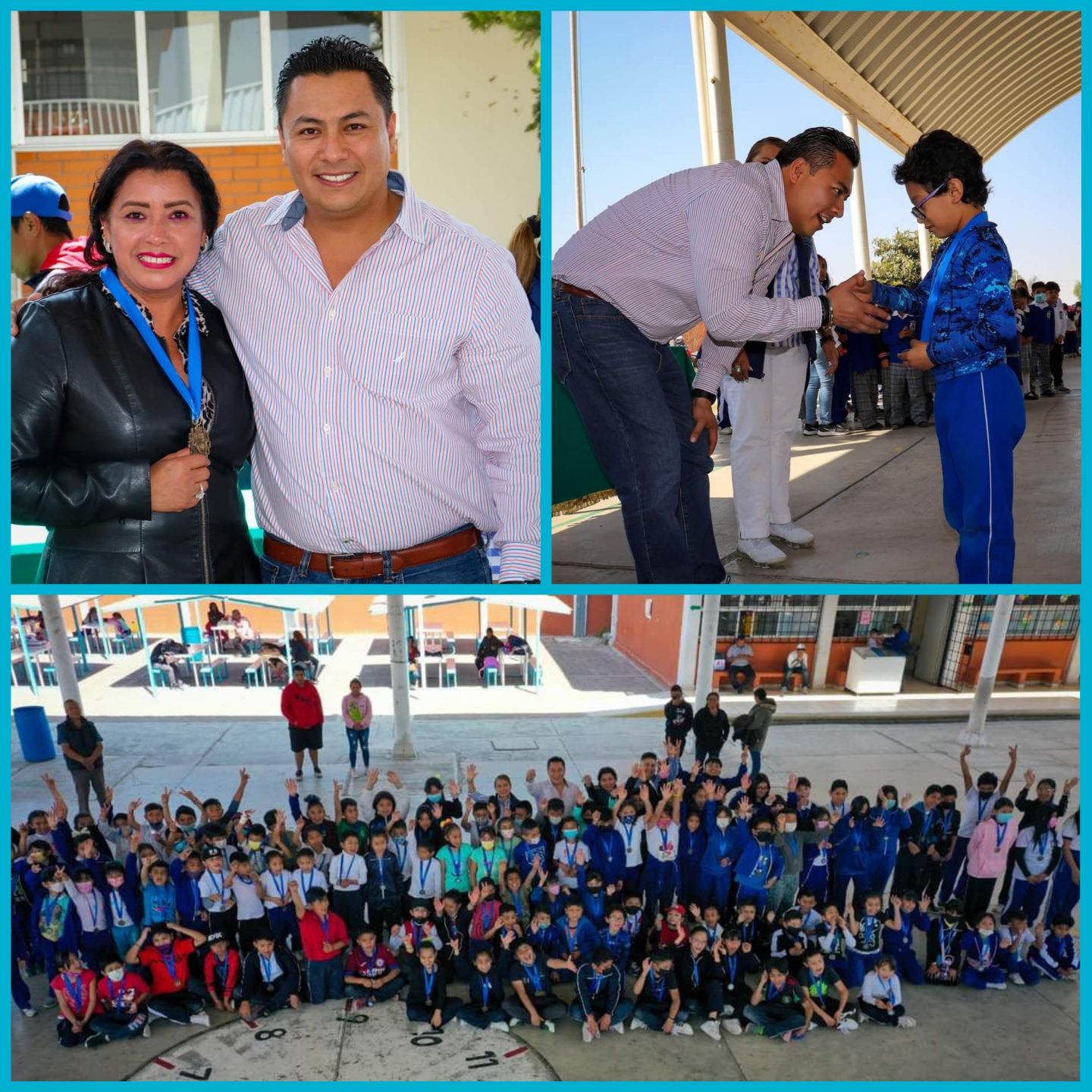 Entregó el alcalde Edgar Morales medallas a niños de escuela primaria en Tezoyuca 