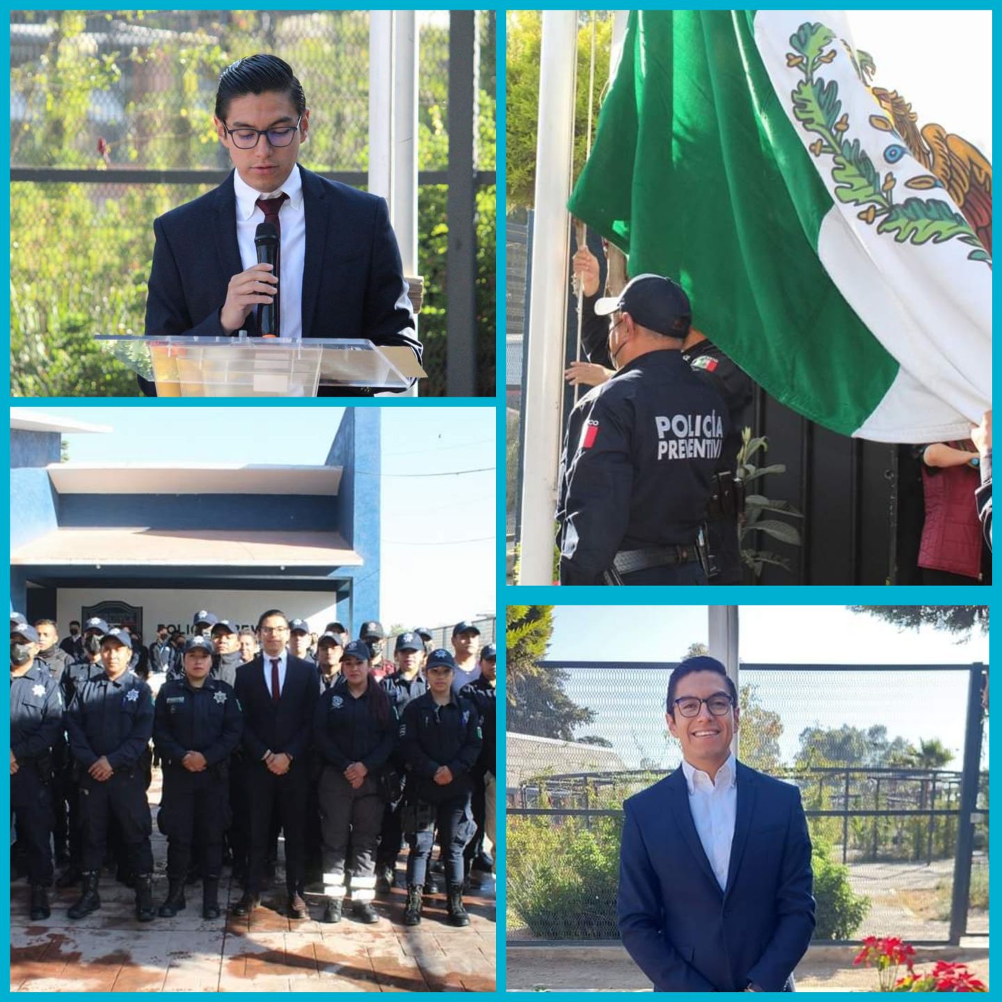 El presidente municipal Rodrigo Ruiz celebró el día de la bandera en Papalotla 