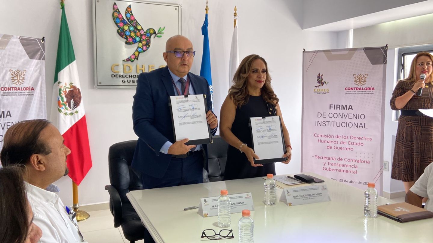 Firma convenio Contraloría en materia de Declaración de Situación Patrimonial con la CDHEG 
