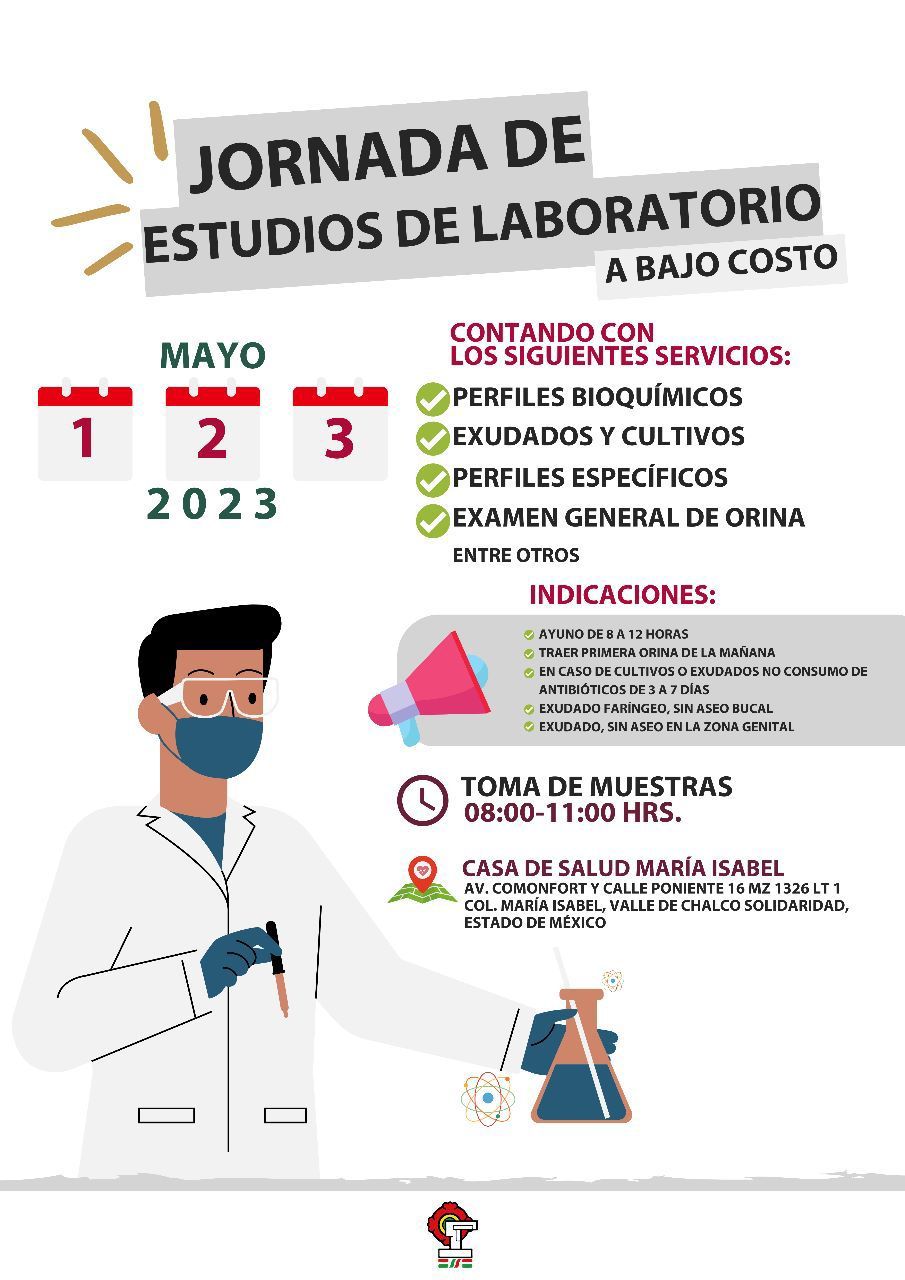 ¡Estudios de laboratorio a bajo costo en la Casa de Salud de la colonia María Isabel!
