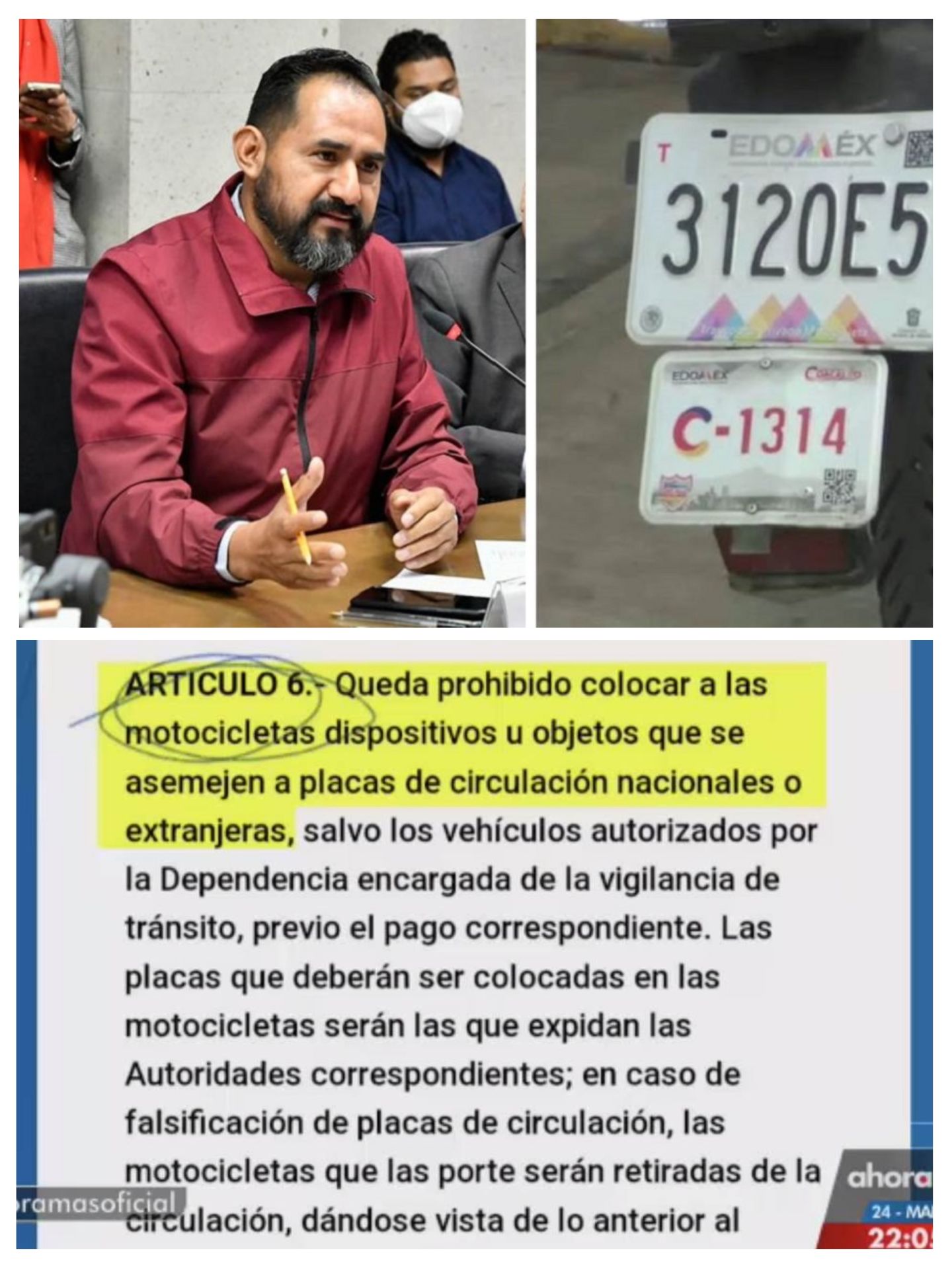 Marco Antonio Cruz es ilegal traer doble emplacamiento de motocicletas en Coacalco