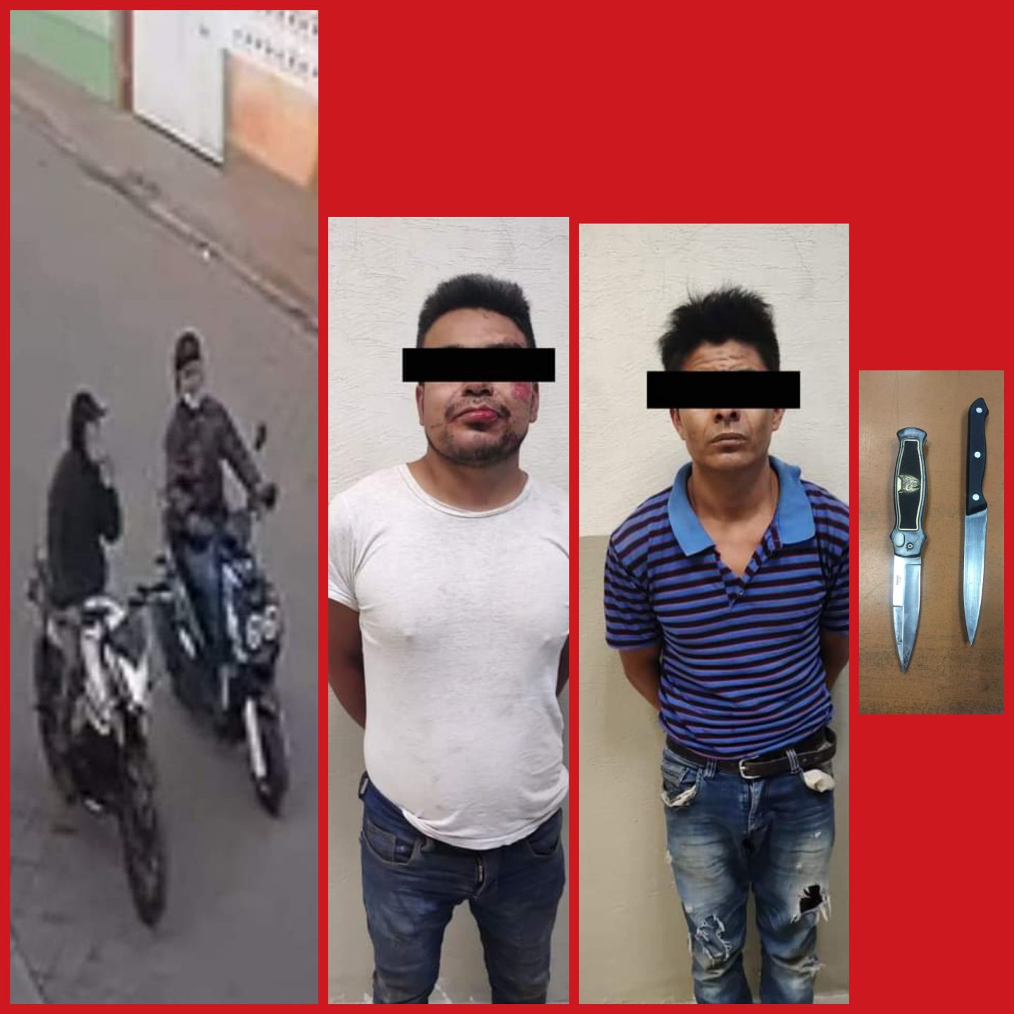 Policías municipales  detuvieron a dos personas que fueron identificados por robar moto en Tezoyuca 