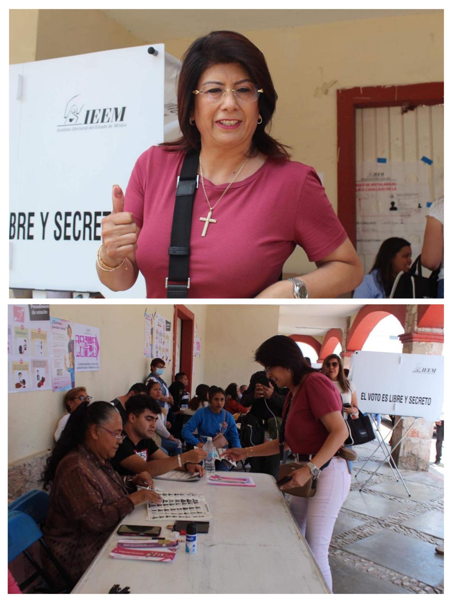 Mariela Gutiérrez emitió su voto en Ozumbilla
