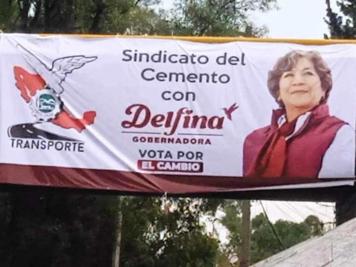 El sindicato de Cemento felicita a la profesora Delfina Gómez Álvarez Gobernadora Electa del edomex.