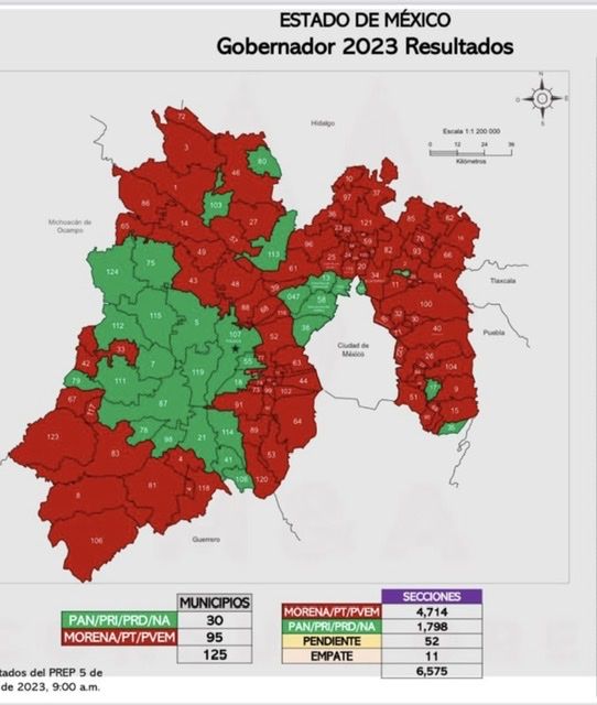 Delfina Gómez gana 36 de los 45 distritos electorales