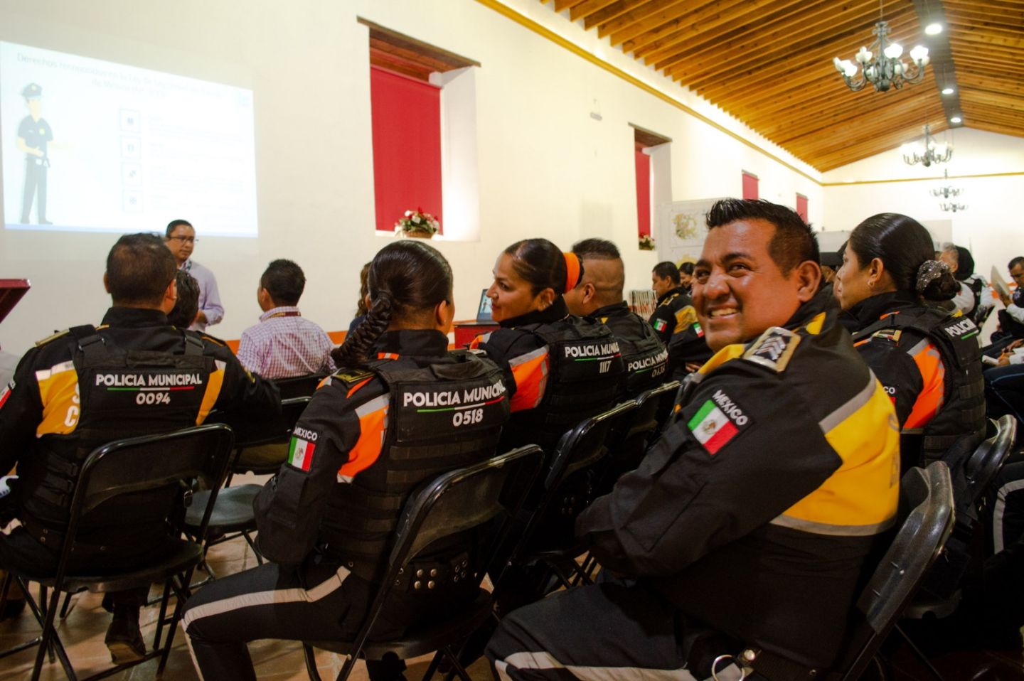 Imparten plática ’Derechos y Obligaciones de las y los policías’ a más de cien elementos de Seguridad Ciudadana en Chimalhuacán 