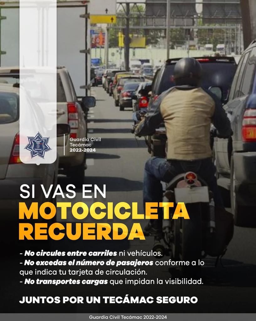 Refuerzan en Tecámac Campaña Permanente para Prevenir Accidentes de Motocicletas
