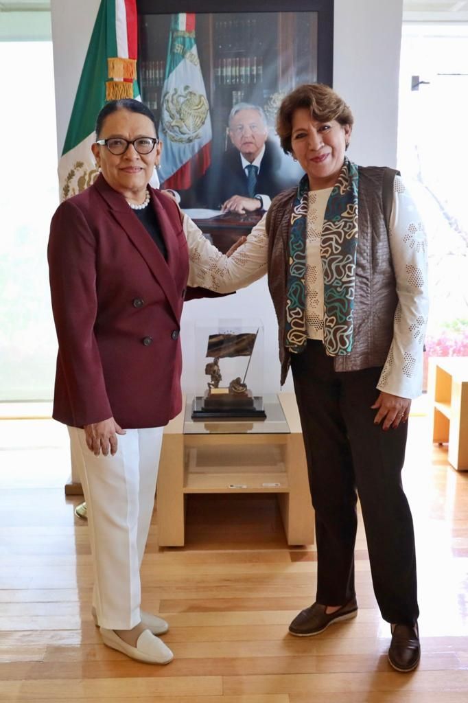Delfina Gómez sostiene reunión con Rosa Icela Rodríguez, secretaria de seguridad federal
