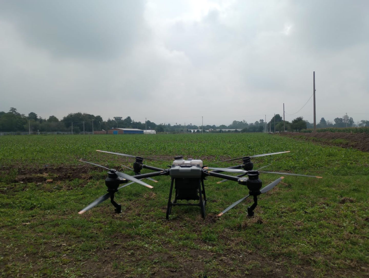 Presenta Chapingo tecnología para el campo con riego y fumigación con drones 