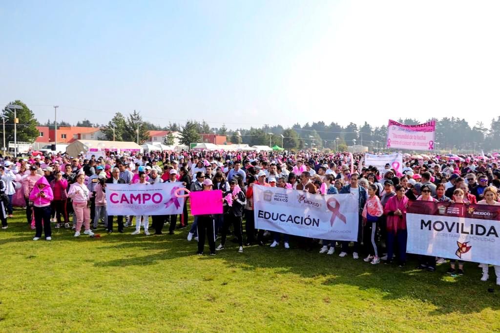 Más de 5 mil mexiquenses unen sus pasos contra el cáncer de mama; refrendan que para la Gobernadora Delfina Gómez la salud es primero