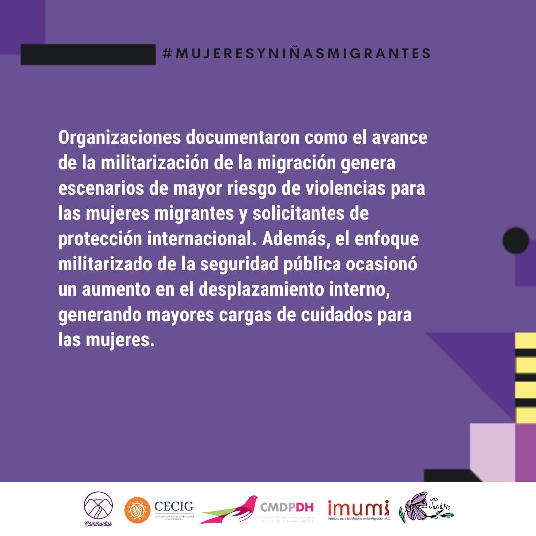Las Vanders y el Instituto para las Mujeres en la Migración, informarán sobre los retrocesos en la política migratoria de México