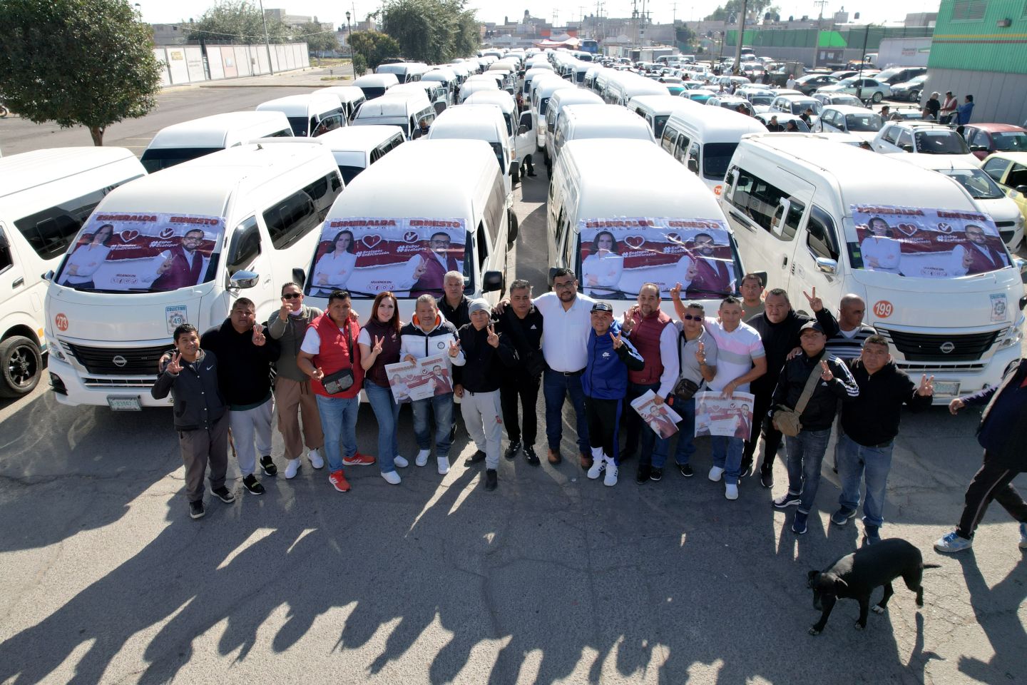 Miles de transportistas respaldan a Esmeralda Vallejo y Ernesto Santillán en la defensa de Ecatepec