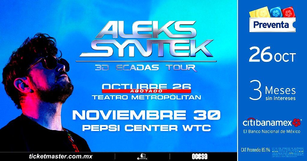 Aleks Syntek ofrecerá otro gran concierto en Ciudad de México