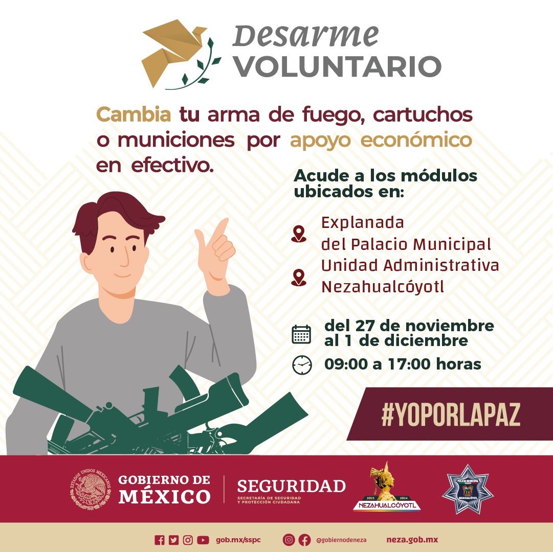 Programa de desarme voluntario en Neza: Adolfo Cerqueda 