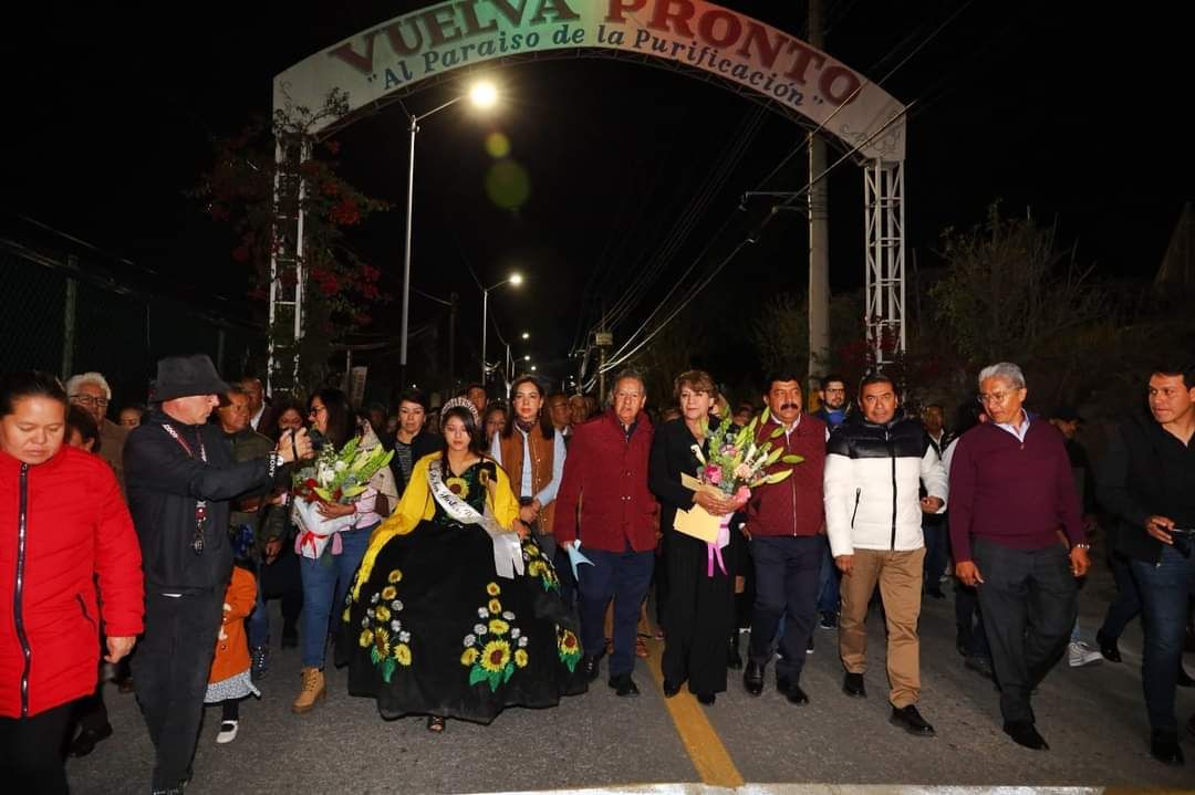 Inaugura Gobernadora Delfina Gómez vialidad en beneficio de 5 mil 500 habitantes de Texcoco