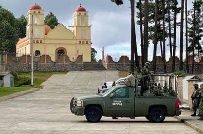 Son 600 militares quienes custodian Texcatitlán para proteger a sus pobladores